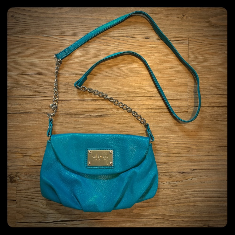 Nine West TEAL clutch with strap